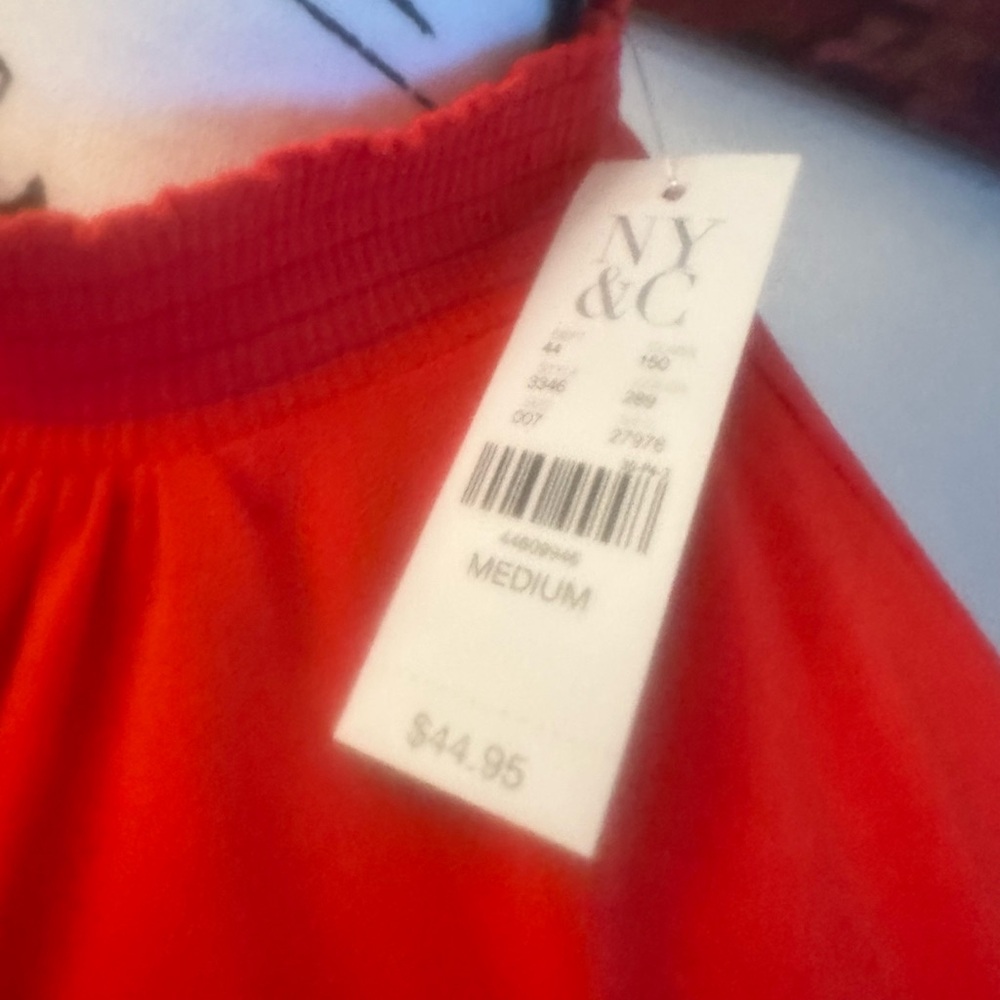 New York & Company Vibrant Red Blouse NWT - Picture 4 of 5